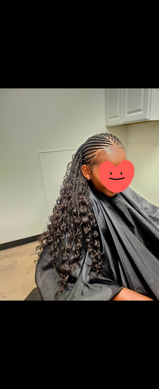 Cornrows with Curly Extensions